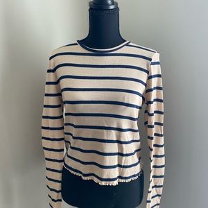 Fleshtone/ navy striped cropped top, by Nordstrom